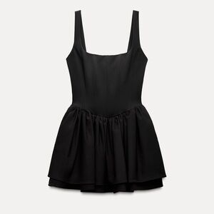 NWT Zara Ruched Corset Dress in Black size M
